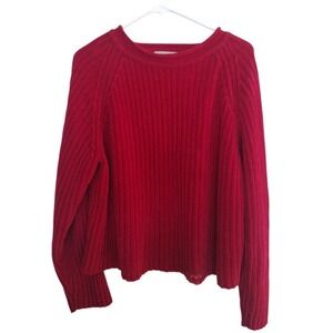 Carolyn Taylor Red Knit Long Sleeve Round Neck Knit Sweater Women's Size XL‎